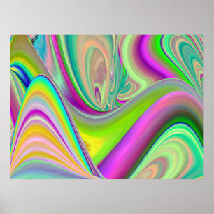 Geest van zomerse bries Abstracte 3D Regenboogkuns Poster
