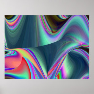 Geest van zomerse bries Abstracte 3D Regenboogkuns Poster