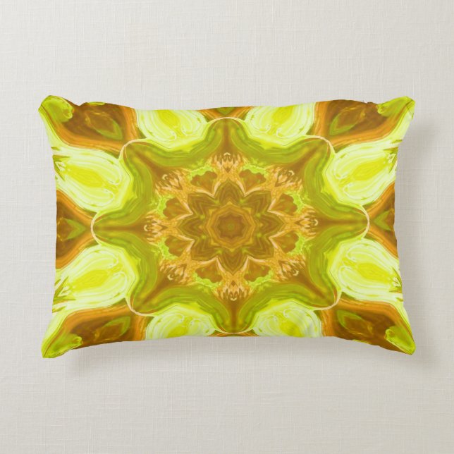 Geest van zonneblad abstract patroon  accent kussen (Voorkant)