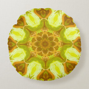 Geest van zonneblad abstract patroon rond kussen