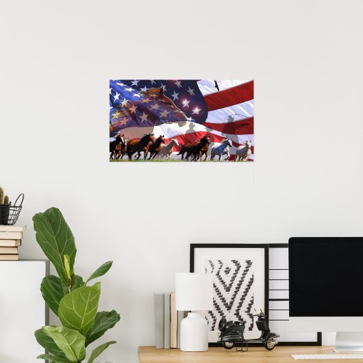 Geest vrijheid Cowboy Westerne paarden Poster kuns (Thuiskantoor)