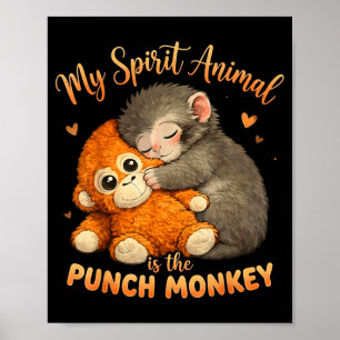 Geestdier is de knuffel aap knuffelend poster