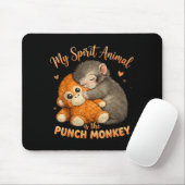 Geestdier is de knuffelende Punch Monkey Knuffel Muismat (Met muis)
