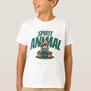 Geestdier Kat Schattige Grappige Kunst T-shirt