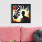 Geestdier Zebra 2 Canvas Afdruk (Insitu (Woonkamer))