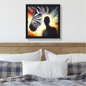 Geestdier Zebra 2 Canvas Afdruk (Insitu (Slaapkamer))