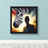 Geestdier Zebra 2 Canvas Afdruk (Insitu (Houten vloer))