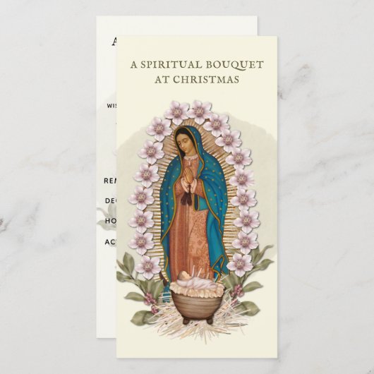 Geestelijk Boeket Katholiek Gebed Guadalupe Holida Feestdagenkaart (Voorkant / Achterkant)
