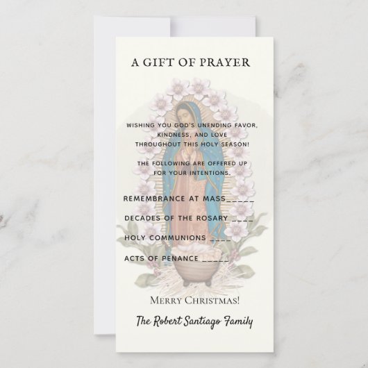 Geestelijk Boeket Katholiek Gebed Guadalupe Holida Feestdagenkaart (Achterkant)