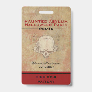 Geestelijk gestoorde Halloweenfeest gevangene Badge