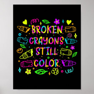 Geestelijk gezondheidsbewustzijn gebroken kleurpot poster