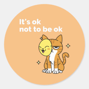 Geestelijk gezondheidsbewustzijn Het is oké om nie Ronde Sticker