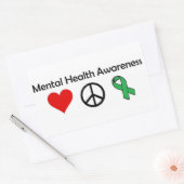 Geestelijk gezondheidsbewustzijn - liefde, vrede,  rechthoekige sticker (Envelop)