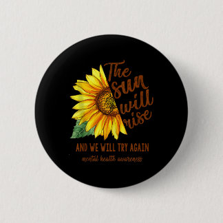 Geestelijk gezondheidsbewustzijn Zonnebloem Zon za Ronde Button 5,7 Cm