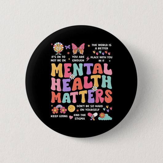 Geestelijk gezondheidsprobleem Autisme Bewustzijn Ronde Button 5,7 Cm (Voorkant)