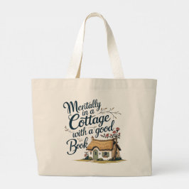 “Geestelijk in een cottage met een goed boek” bood Grote Tote Bag