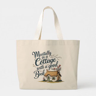 “Geestelijk in een cottage met een goed boek” bood Grote Tote Bag