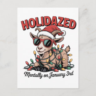 Geestelijk op 3 januari Grappige Kerst Geit Anima Briefkaart