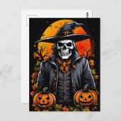Geestelijk skelet, griezelig Halloween Briefkaart (Voorkant / Achterkant)