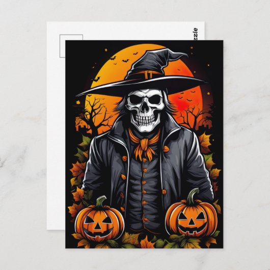 Geestelijk skelet, griezelig Halloween Briefkaart (Voorkant / Achterkant)