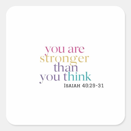 Geestelijk sterk ben je meer dan een veroveraar vierkante sticker (Voorkant)