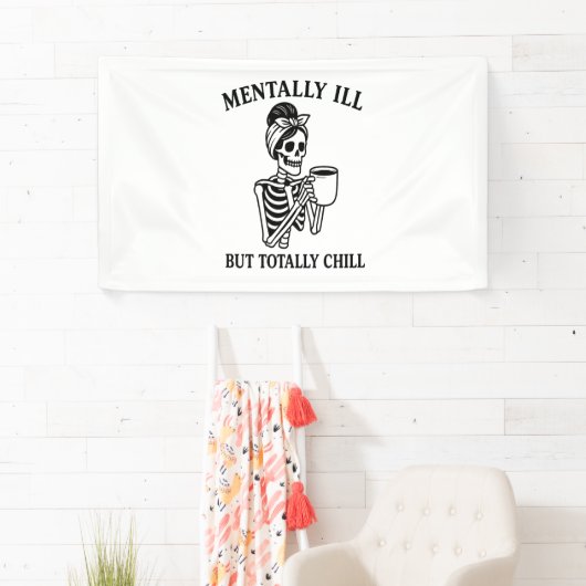 Geestelijk ziek maar heel koud Halloween Spandoek (Insitu)