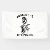 Geestelijk ziek maar heel koud Halloween Spandoek (Horizontaal)