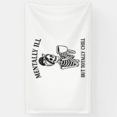 Geestelijk ziek maar heel koud Halloween Spandoek (Verticaal)