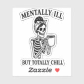 Geestelijk ziek maar heel koud Halloween Sticker (Vel)