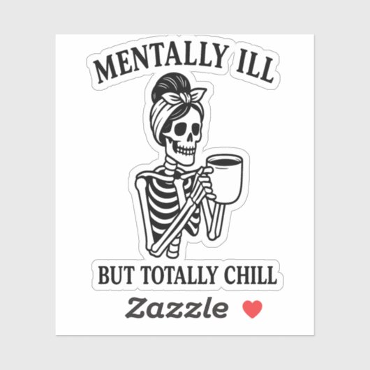 Geestelijk ziek maar heel koud Halloween Sticker (Vel)