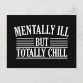 Geestelijk ziek, maar totaal chill grappige citate feestdagenkaart (Voorkant)
