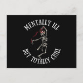 Geestelijk ziek, maar totaal chill grappige citate feestdagenkaart (Voorkant)