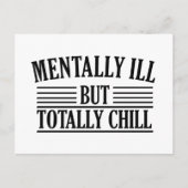 Geestelijk ziek, maar totaal chill grappige citate feestdagenkaart (Voorkant)