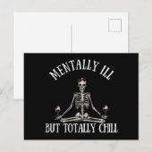 Geestelijk ziek, maar totaal chill grappige citate feestdagenkaart (Voorkant / Achterkant)