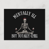 Geestelijk ziek, maar totaal chill grappige citate feestdagenkaart (Voorkant)