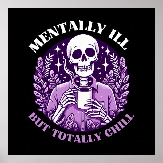 Geestelijk ziek maar totaal chill poster (Voorkant)