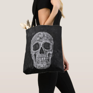 Geestelijke gekerfde zwarte en witte textuur tote bag