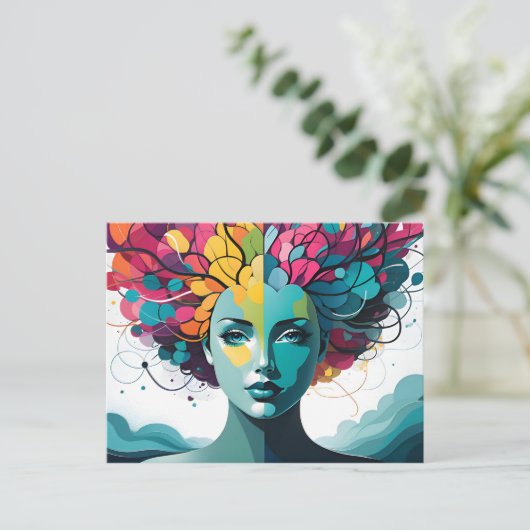 Geestelijke gezondheid abstracte kunst briefkaart (Staand voorkant)