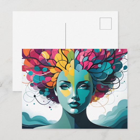 Geestelijke gezondheid abstracte kunst briefkaart (Voorkant / Achterkant)