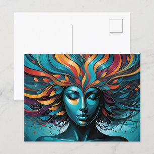 Geestelijke gezondheid abstracte kunst briefkaart