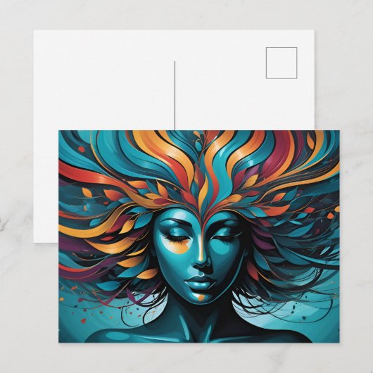 Geestelijke gezondheid abstracte kunst briefkaart (Voorkant / Achterkant)
