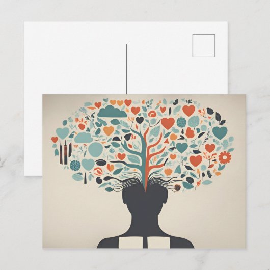 Geestelijke gezondheid abstracte kunst briefkaart (Voorkant / Achterkant)