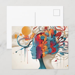 Geestelijke gezondheid abstracte kunst briefkaart