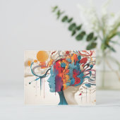 Geestelijke gezondheid abstracte kunst briefkaart (Staand voorkant)