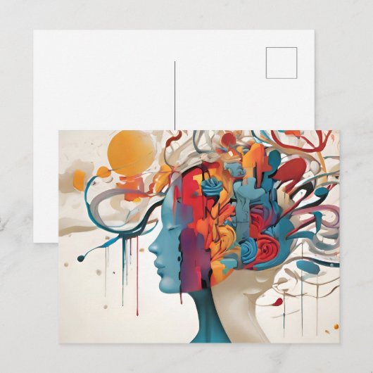 Geestelijke gezondheid abstracte kunst briefkaart (Voorkant / Achterkant)