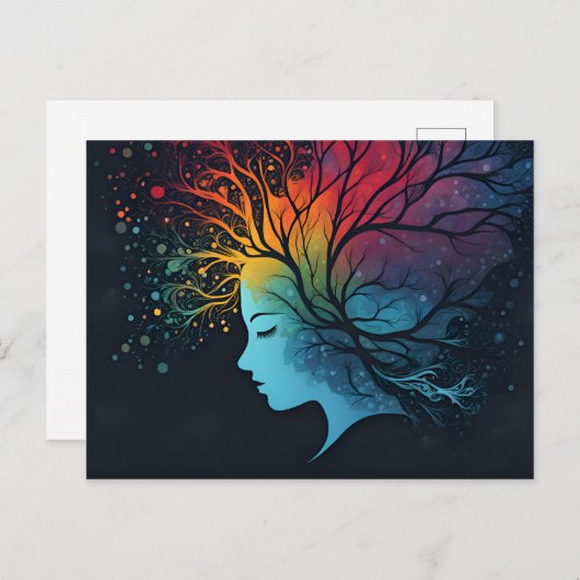 Geestelijke gezondheid abstracte kunst briefkaart (Voorkant / Achterkant)