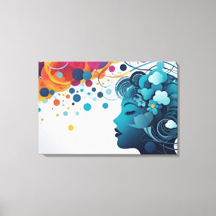 Geestelijke gezondheid abstracte kunst canvas afdruk