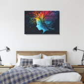 Geestelijke gezondheid abstracte kunst canvas afdruk (Insitu (Slaapkamer))