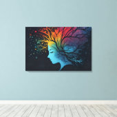 Geestelijke gezondheid abstracte kunst canvas afdruk (Insitu (Houten vloer))
