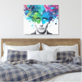 Geestelijke gezondheid abstracte kunst canvas afdruk (Insitu (Slaapkamer))
